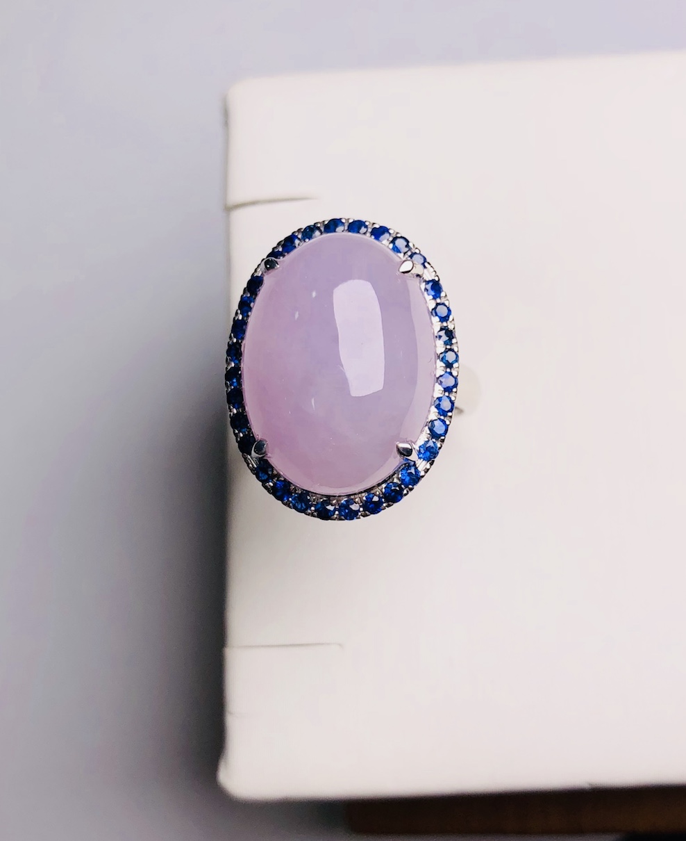 Icy Translucent Pink lavender jadeite Ring - Image 6