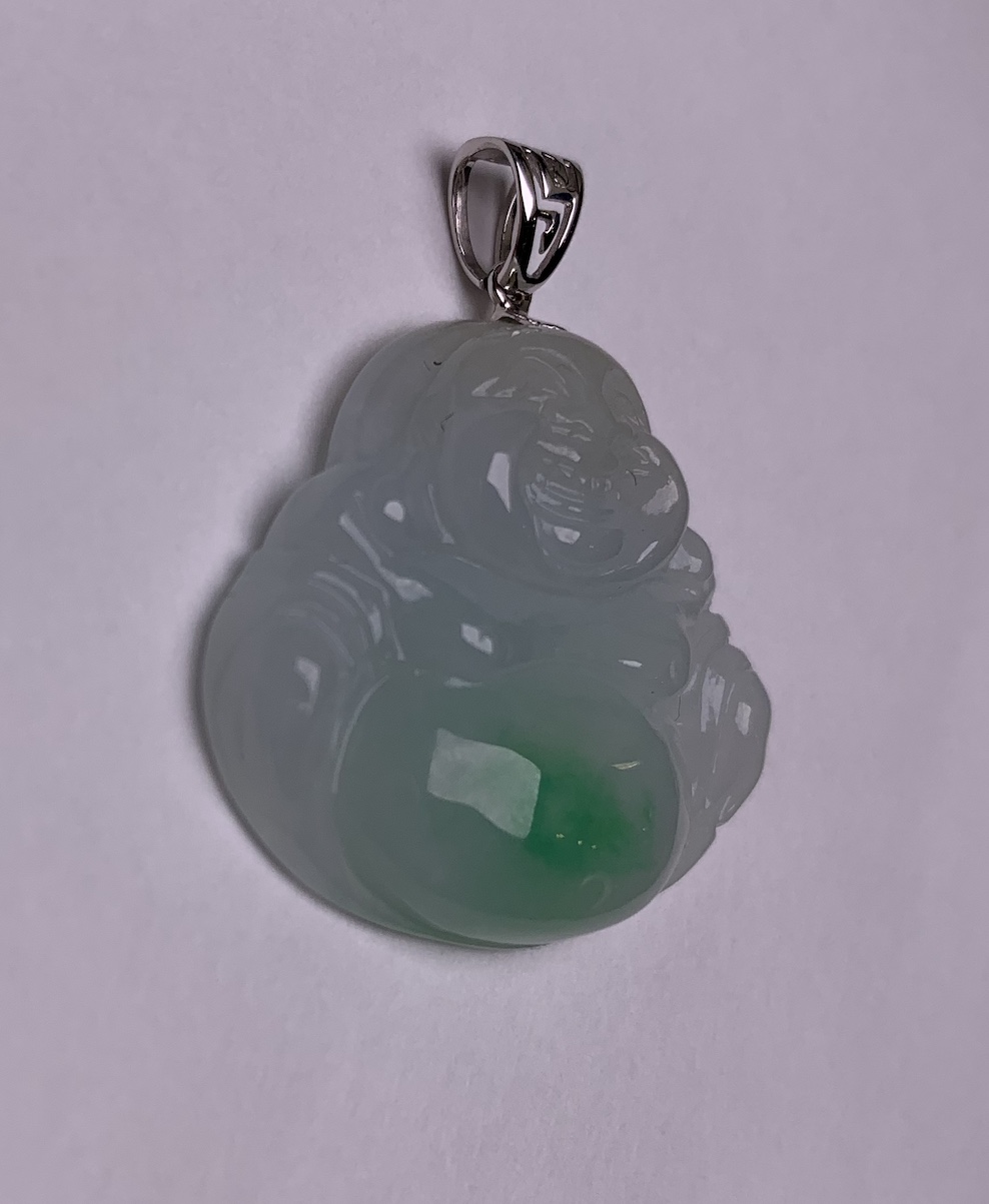 green laughing buddha jadeite pendant[SOLD OUT] - Nanyang Jade ...
