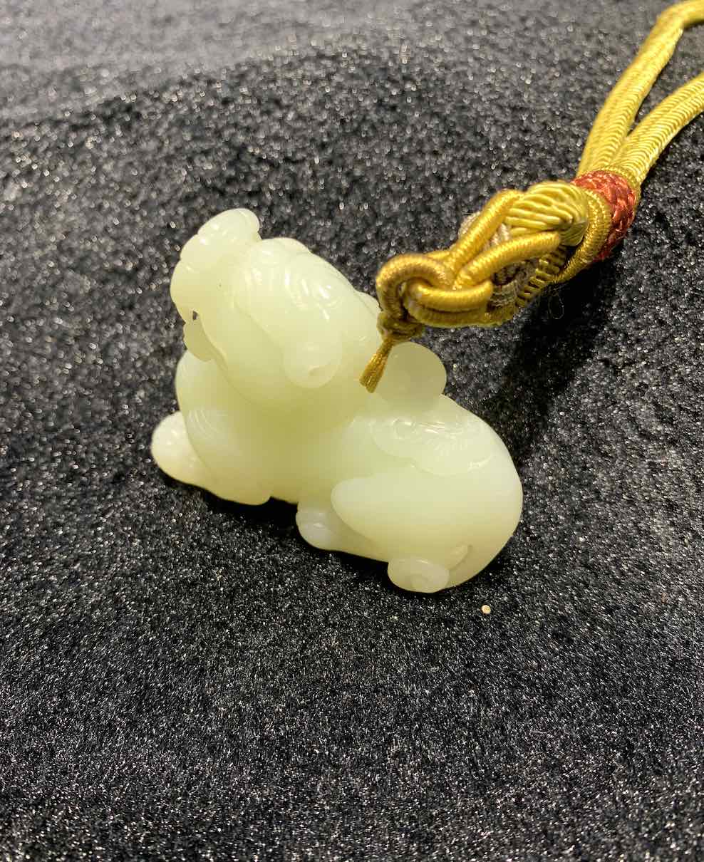 Natural PiXiu carving yellow nephrite jade - Nanyang Jade –Authentic
