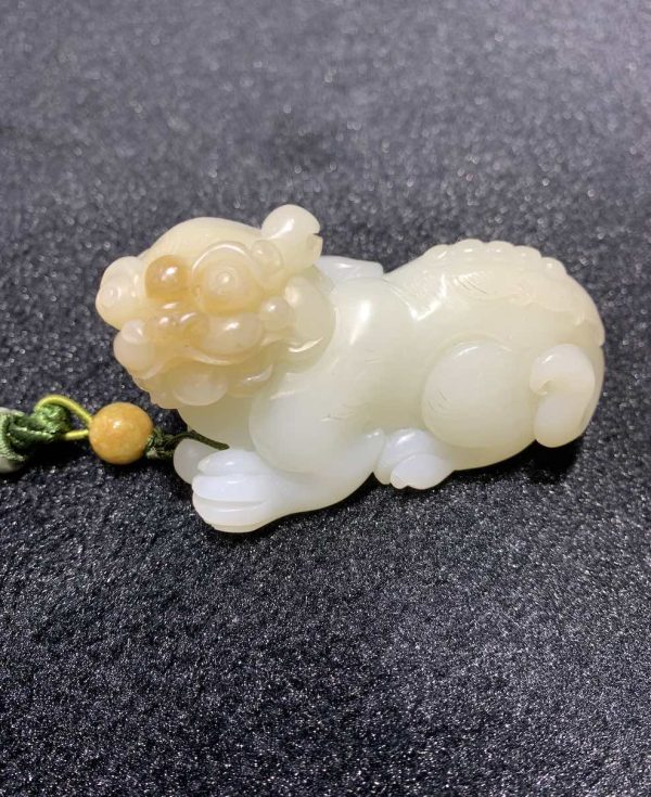 Natural white jade PiXiu carving nephrite - Image 2