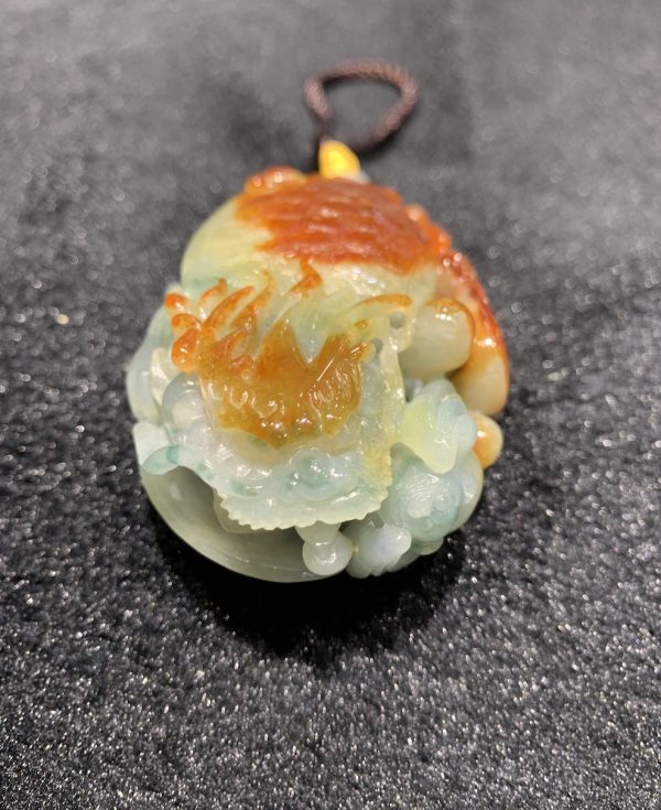 Translucent reddish dragon head turtle jadeite ornament - Image 5