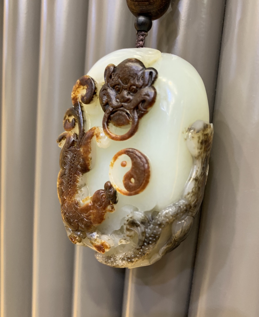 natural white jade Pixiu Lotus nephrite - Image 2