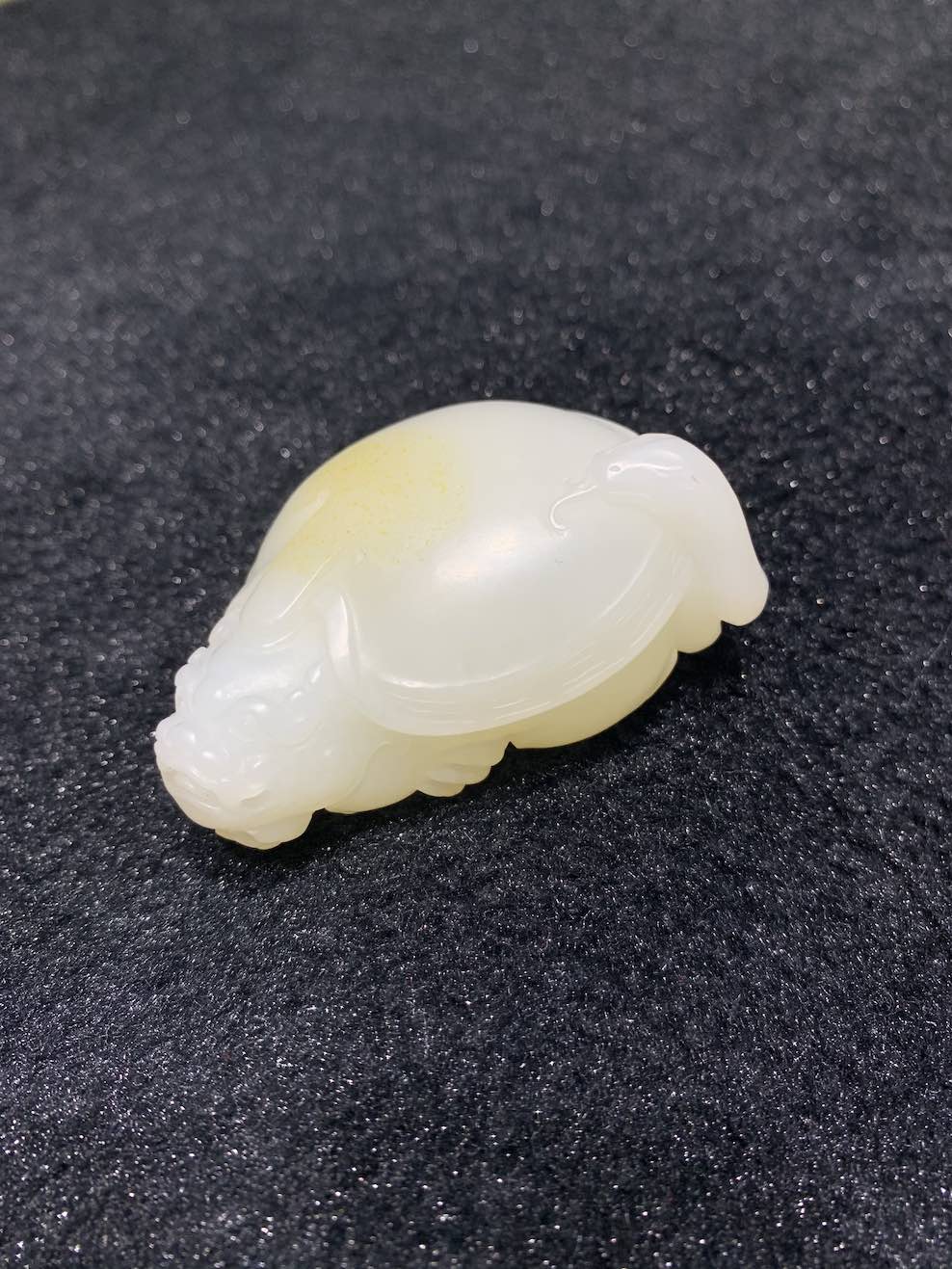 Natural white jade dragon turtle nephrite - Image 4