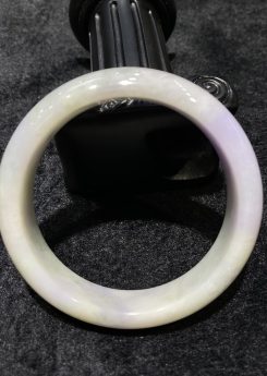 Translucent whiteish lavender jadeite bangle