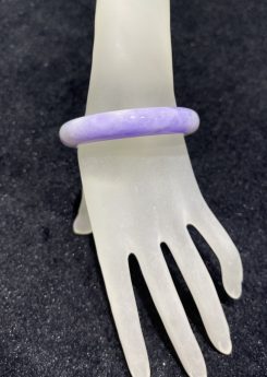 Translucent vibrant lavender jadeite bangle