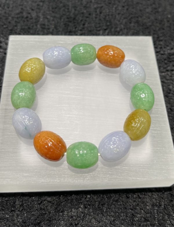 translucent multi-colour beads jadeite bracelet
