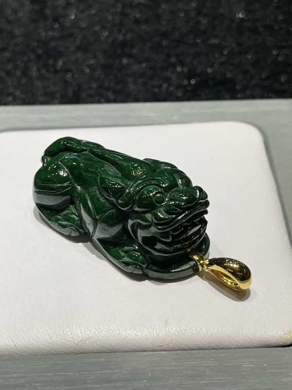 Dark green Pixiu Jadeite pendant