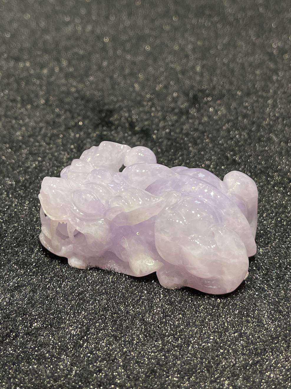 Icy translucent pink lavender Pixiu jadeite ornament - Image 2