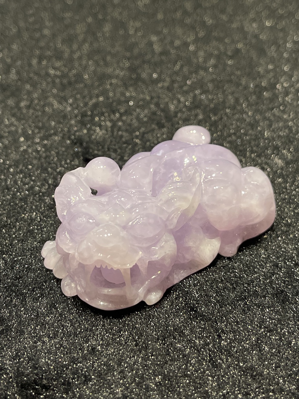 Icy translucent pink lavender Pixiu jadeite ornament - Image 4