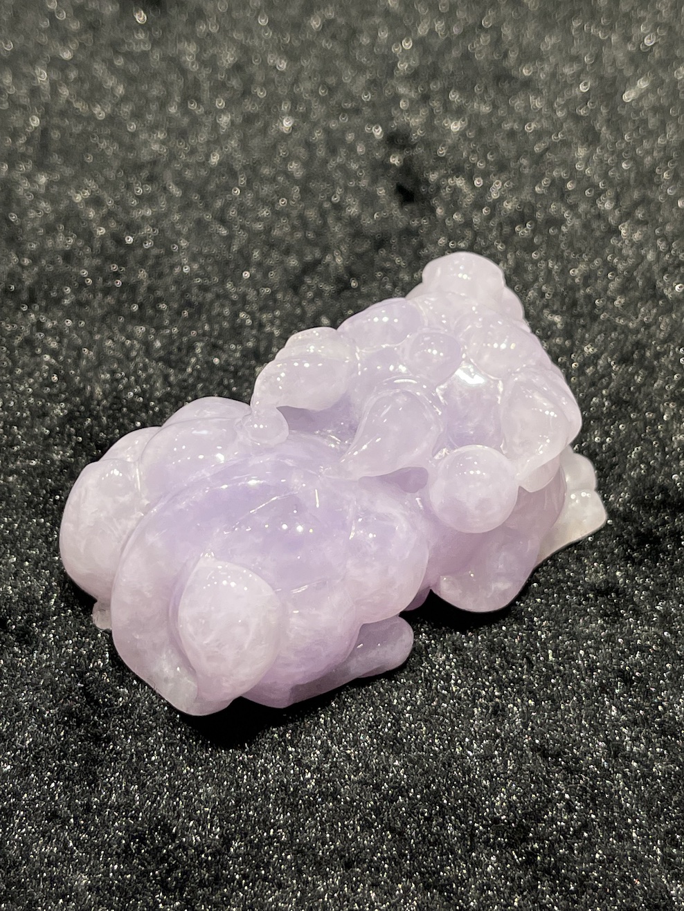 Icy translucent pink lavender Pixiu jadeite ornament - Image 5