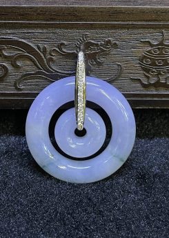 Translucent lavender double safety donut jadeite pendant[SOLD OUT]