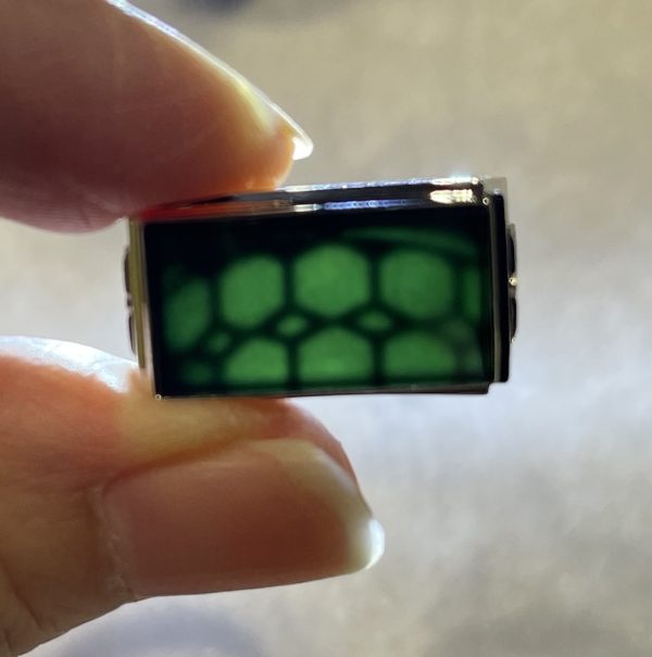 Translucent rectangular omphacite jadeite ring - Image 2