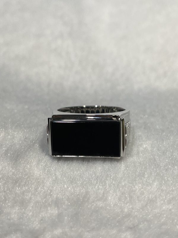 Translucent rectangular omphacite jadeite ring - Image 5