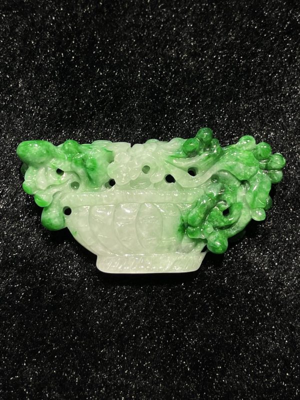 translucent vibrant green blossom flower jadeite ornament - Image 5