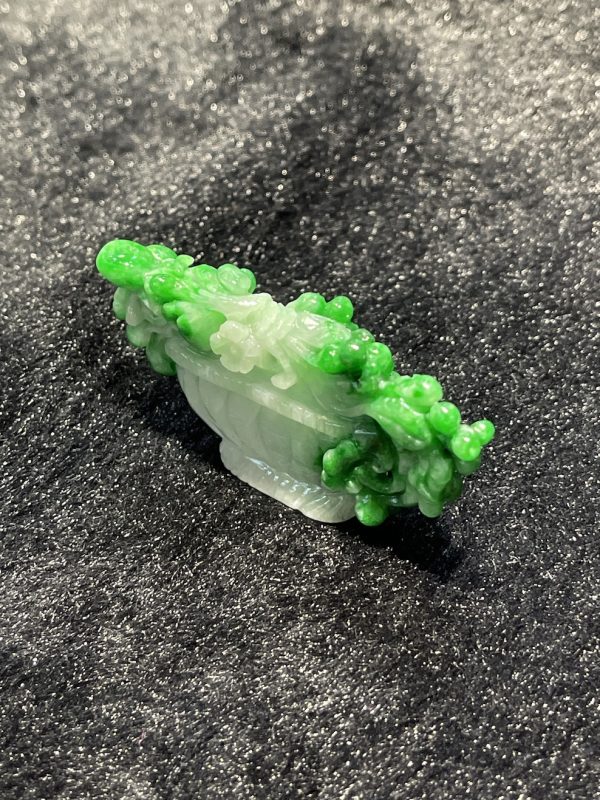translucent vibrant green blossom flower jadeite ornament - Image 3