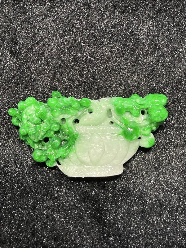 translucent vibrant green blossom flower jadeite ornament