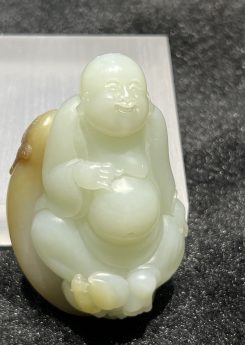 Natural white jade laughing buddha nephrite[SOLD OUT]