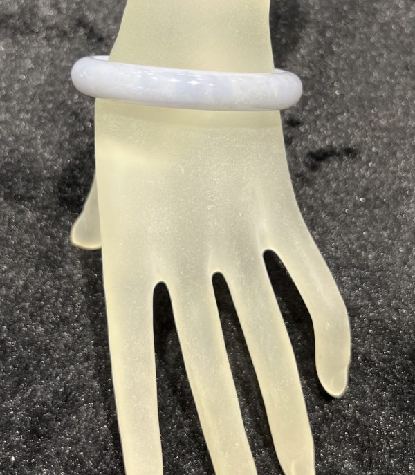 Translucent faint lavender oval shape jadeite bangle - Image 3