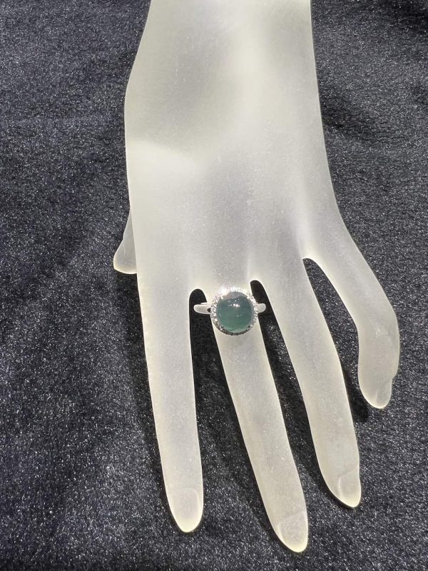 icy translucent blue cabochon jadeite ring[SOLD OUT] - Image 2