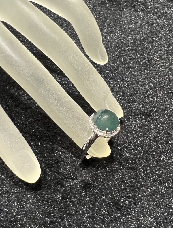 icy translucent blue cabochon jadeite ring[SOLD OUT] - Image 5