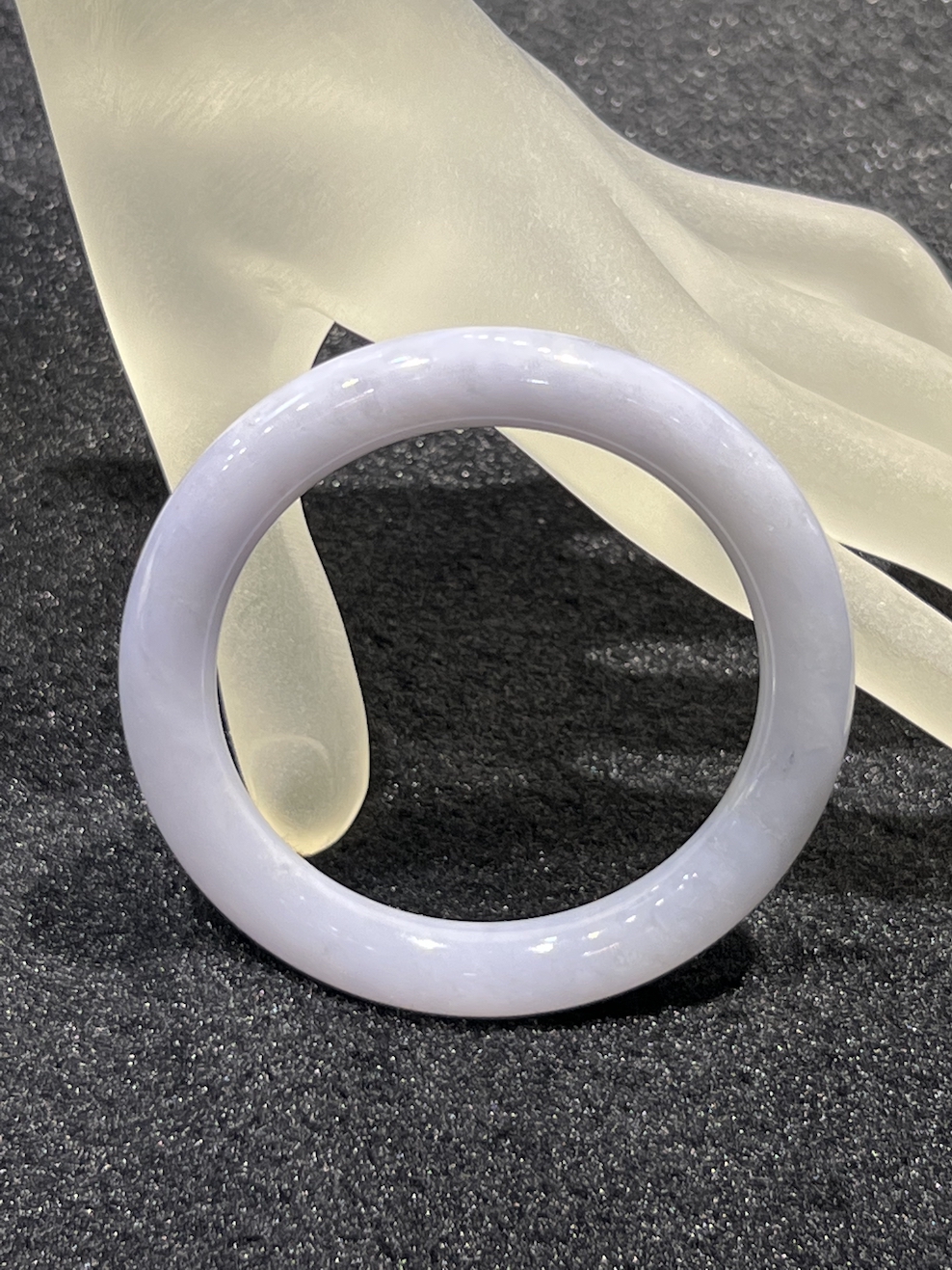 Translucent lavender jadeite bangle