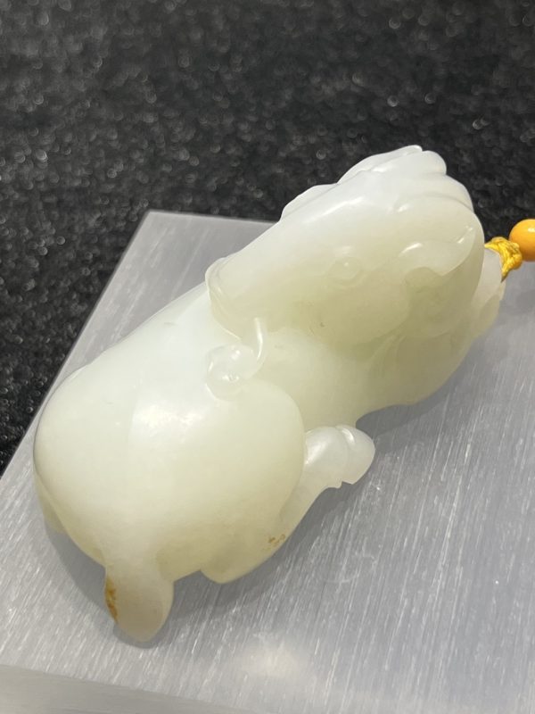 natural white jade goat carving nephrite - Image 4
