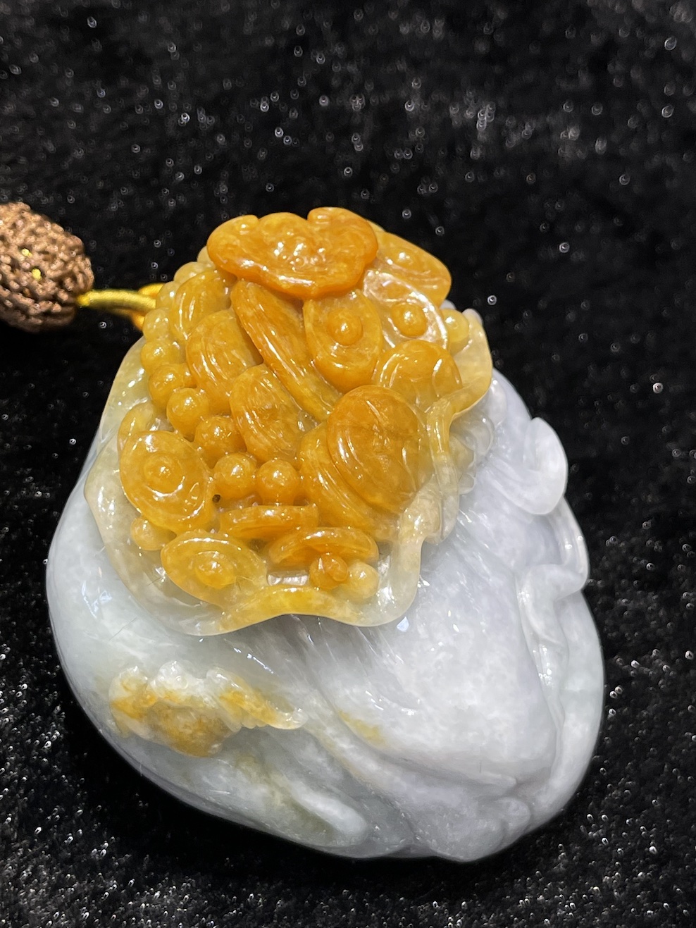 translucent whitish brown wealth bag jadeite ornament - Image 5