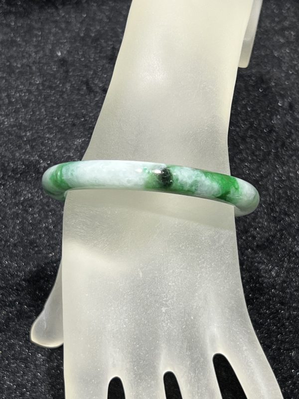 translucent whitish vibrant green jadeite bangle[SOLD OUT] - Image 2