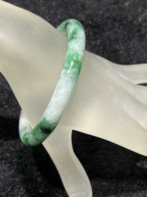 translucent whitish vibrant green jadeite bangle[SOLD OUT] - Image 4