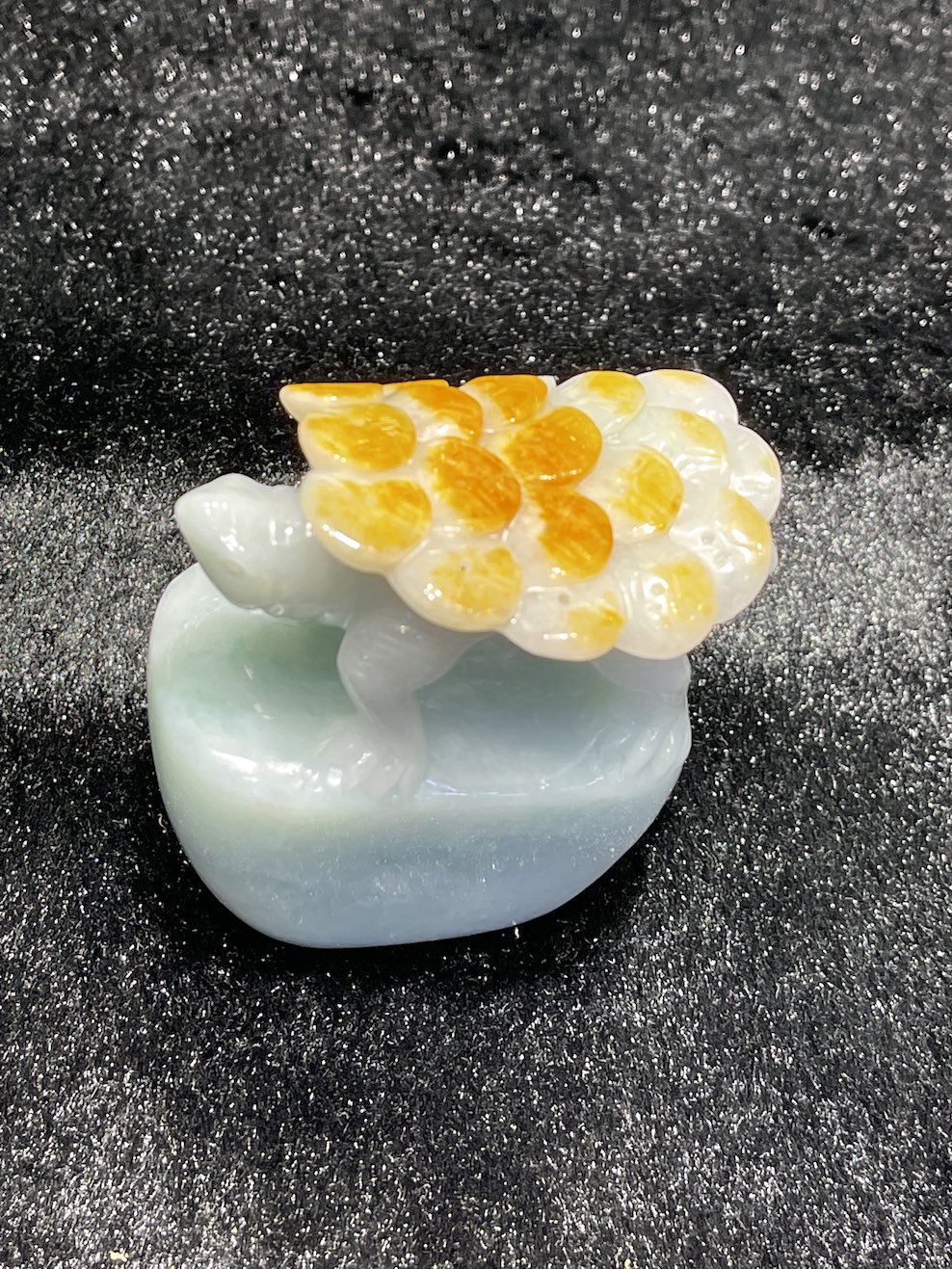 translucent gold coin turtle jadeite ornament