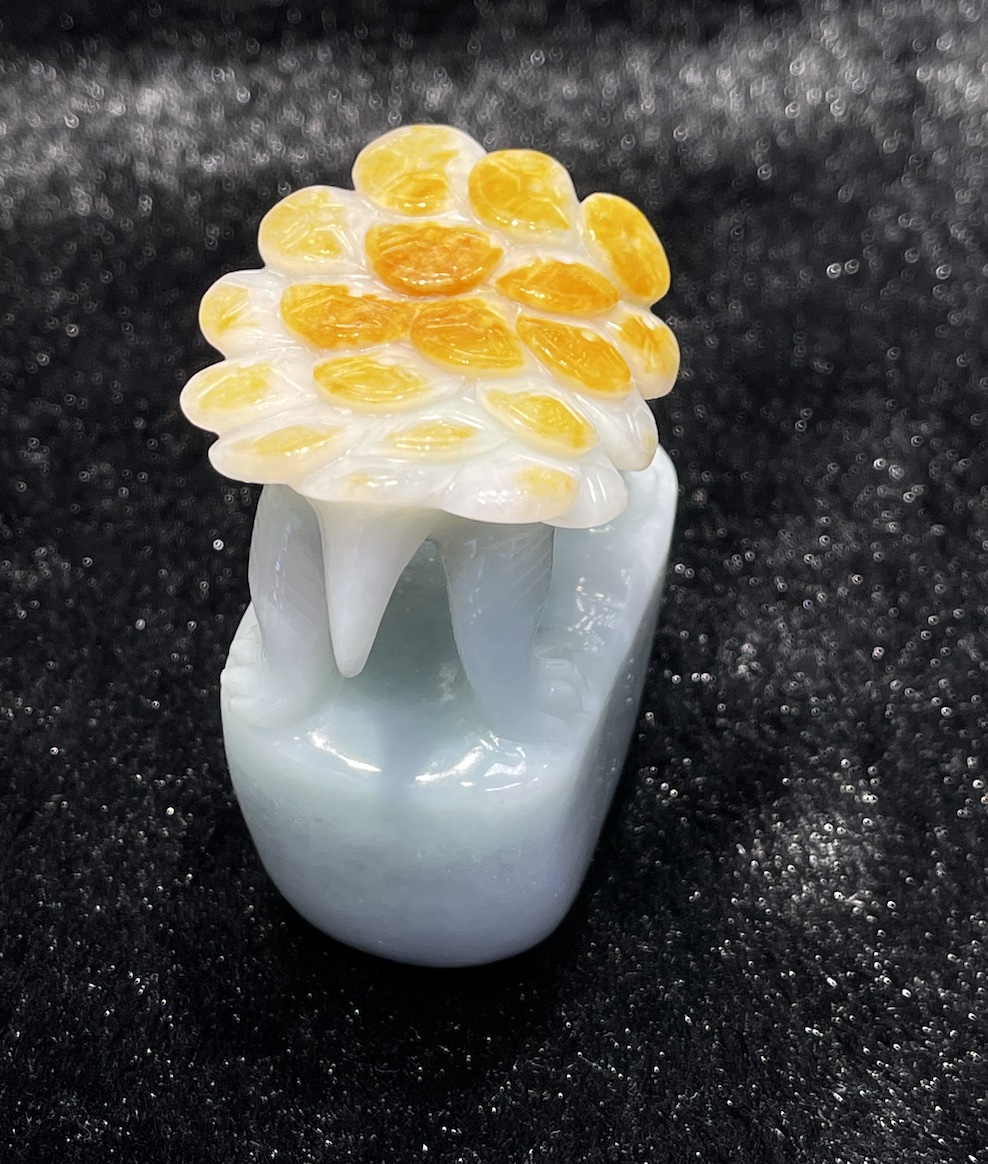 translucent gold coin turtle jadeite ornament - Image 5