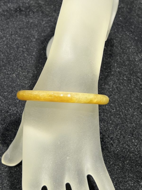 translucent icy honey yellow jadeite bangle - Image 2