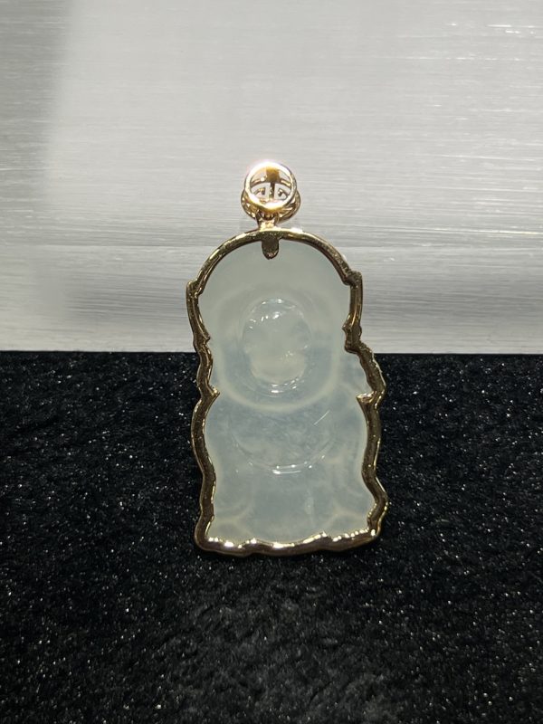 Icy translucent wealth boy carving jadeite pendant[SOLD OUT] - Image 4