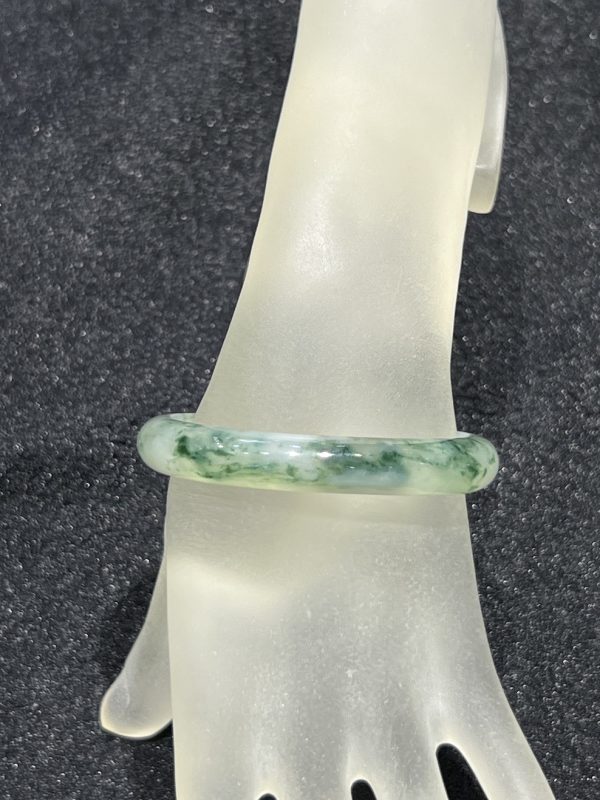 icy translucent floral green oval shape jadeite bangle[SOLD OUT] - Image 4