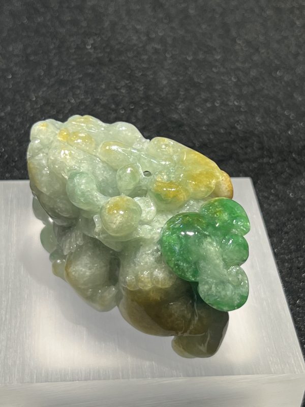 translucent triple colour Pixiu jadeite ornament - Image 3