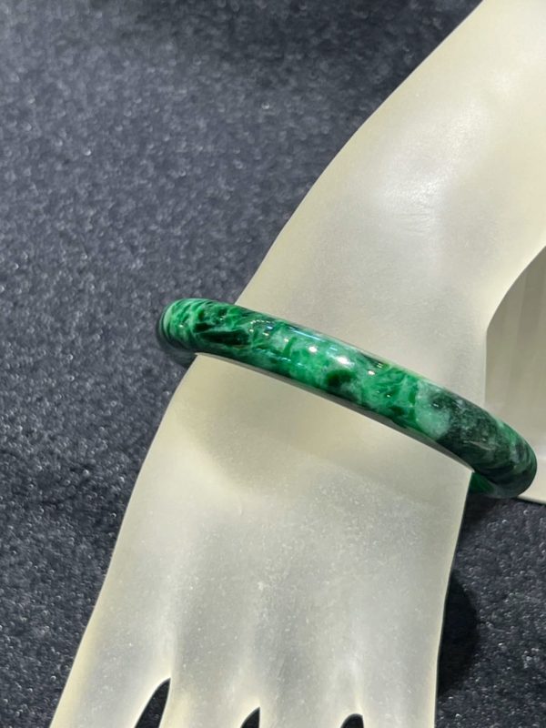 Dark old pit Green Jadeite bangle - Image 2