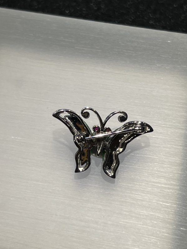 icy translucent old pit green butterfly jadeite pendant/brooch[SOLD OUT] - Image 5
