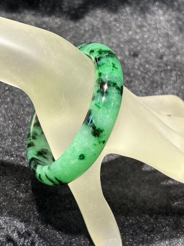 translucent icy old pit green jadeite bangle