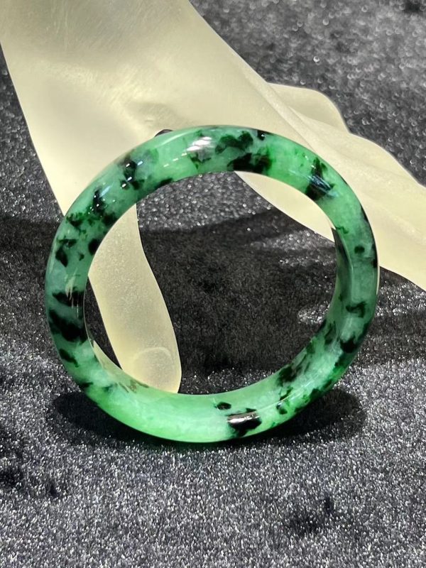 translucent icy old pit green jadeite bangle - Image 5