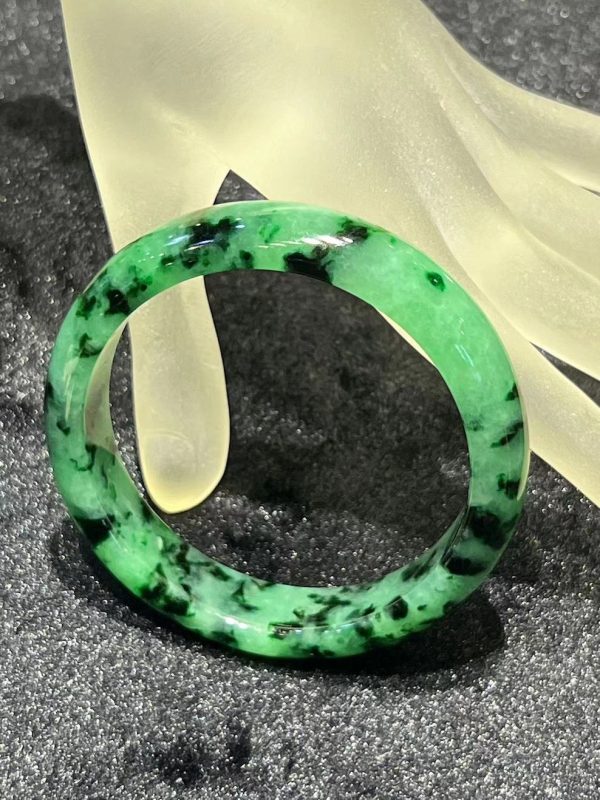 translucent icy old pit green jadeite bangle - Image 6