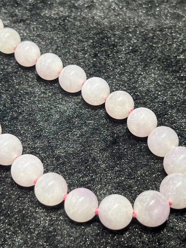 translucent faint lavender beads jadeite necklace - Image 4