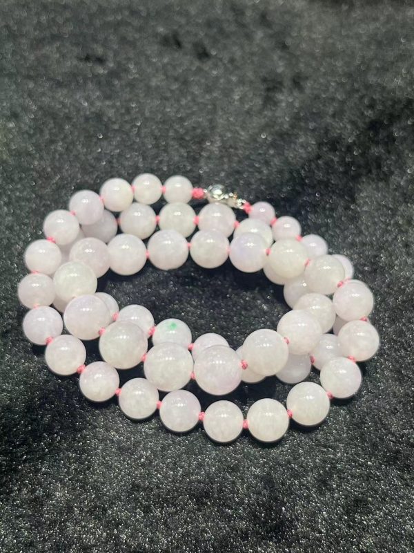 translucent faint lavender beads jadeite necklace