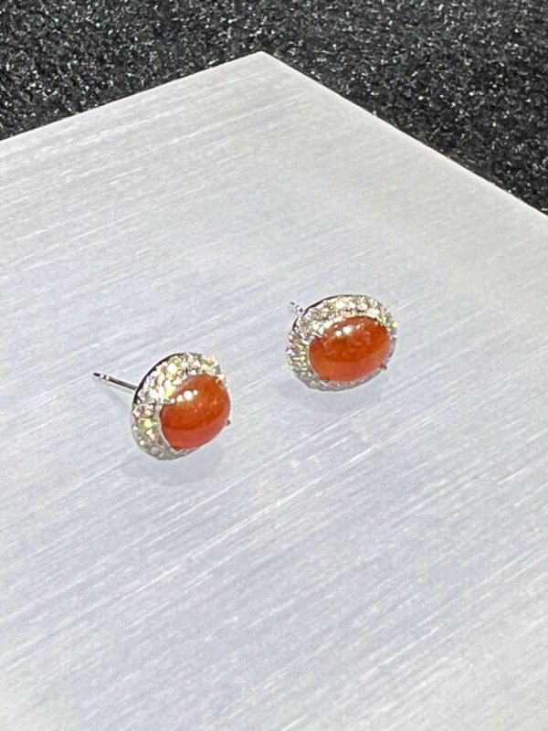Icy translucent cabochon jadeite earring[SOLD OUT] - Image 5