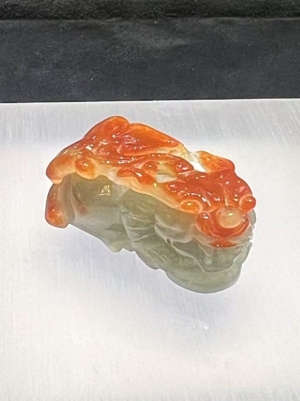 Translucent Reddish Pixiu Jadeite Ornament