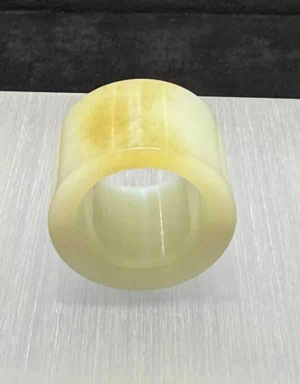 Traditional Chinese archery ring in natural white nephrite jade