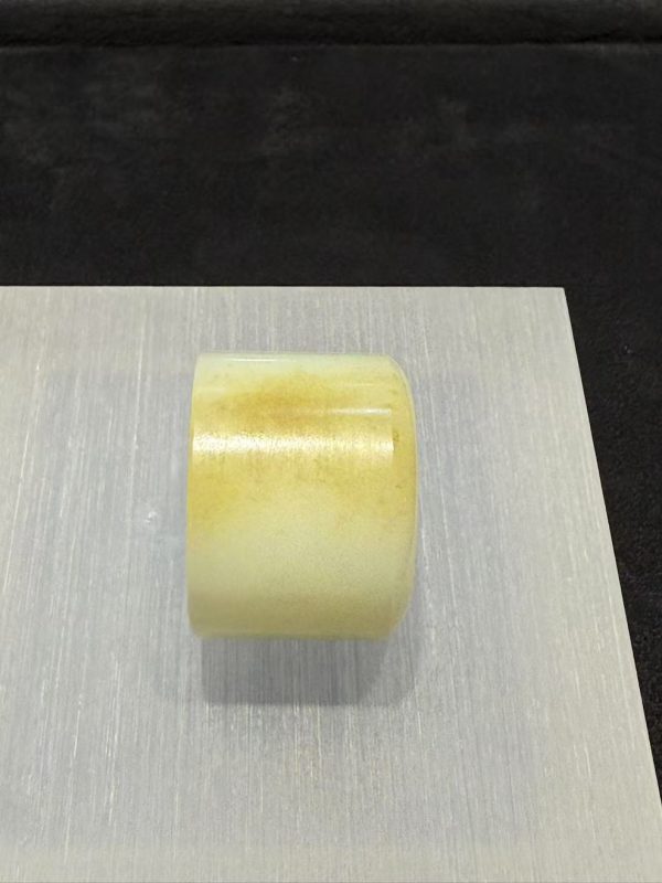 Traditional Chinese archery ring in natural white nephrite jade
