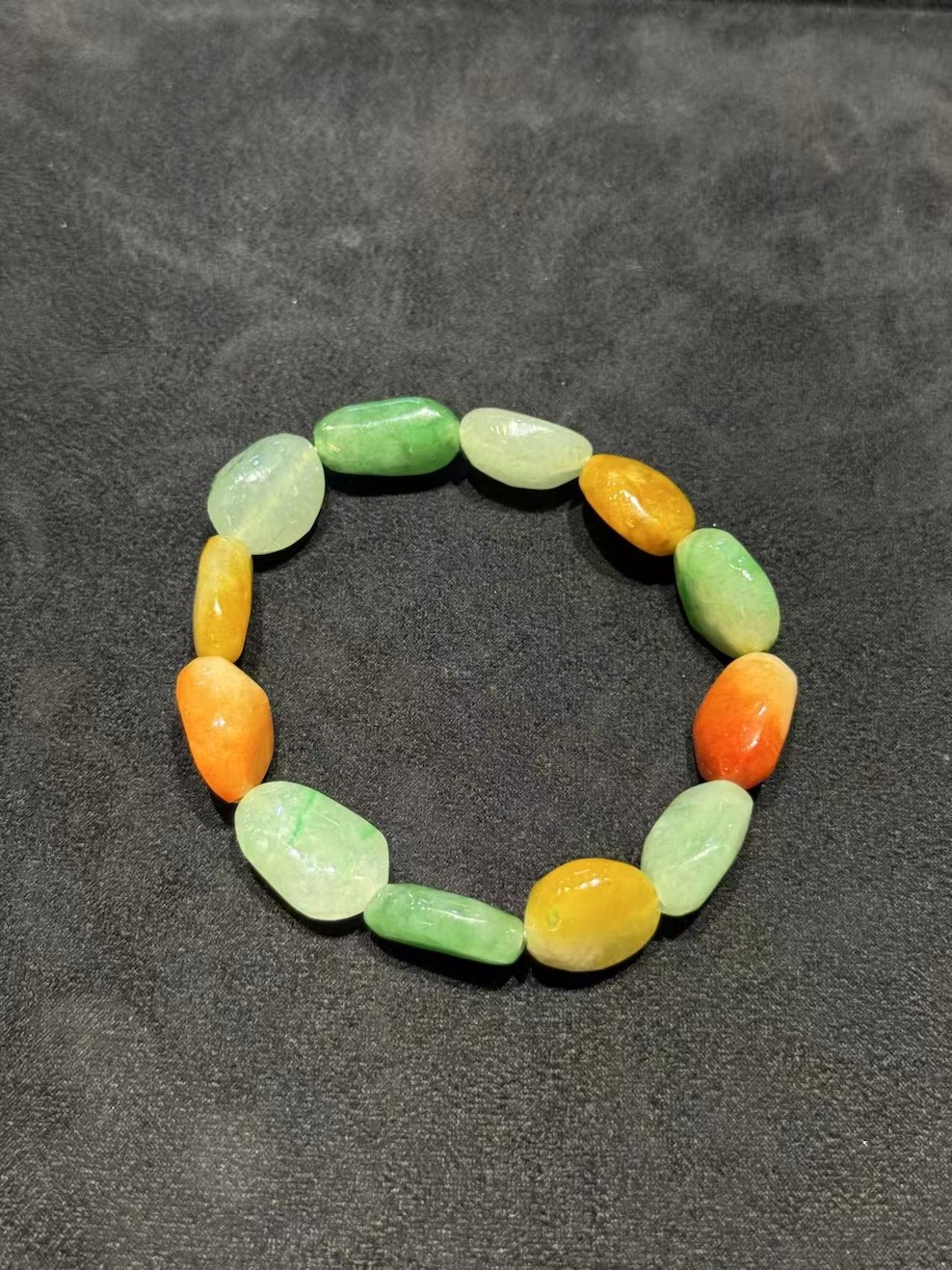 Icy translucent multi colour jadeite bracelet beads